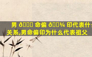 男 🍁 命偏 🌾 印代表什么关系,男命偏印为什么代表祖父